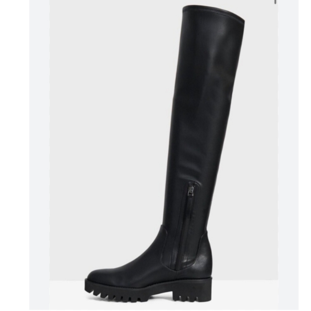 Theory‎ Black Leather Over-the-Knee Boots - Picture 4 of 7